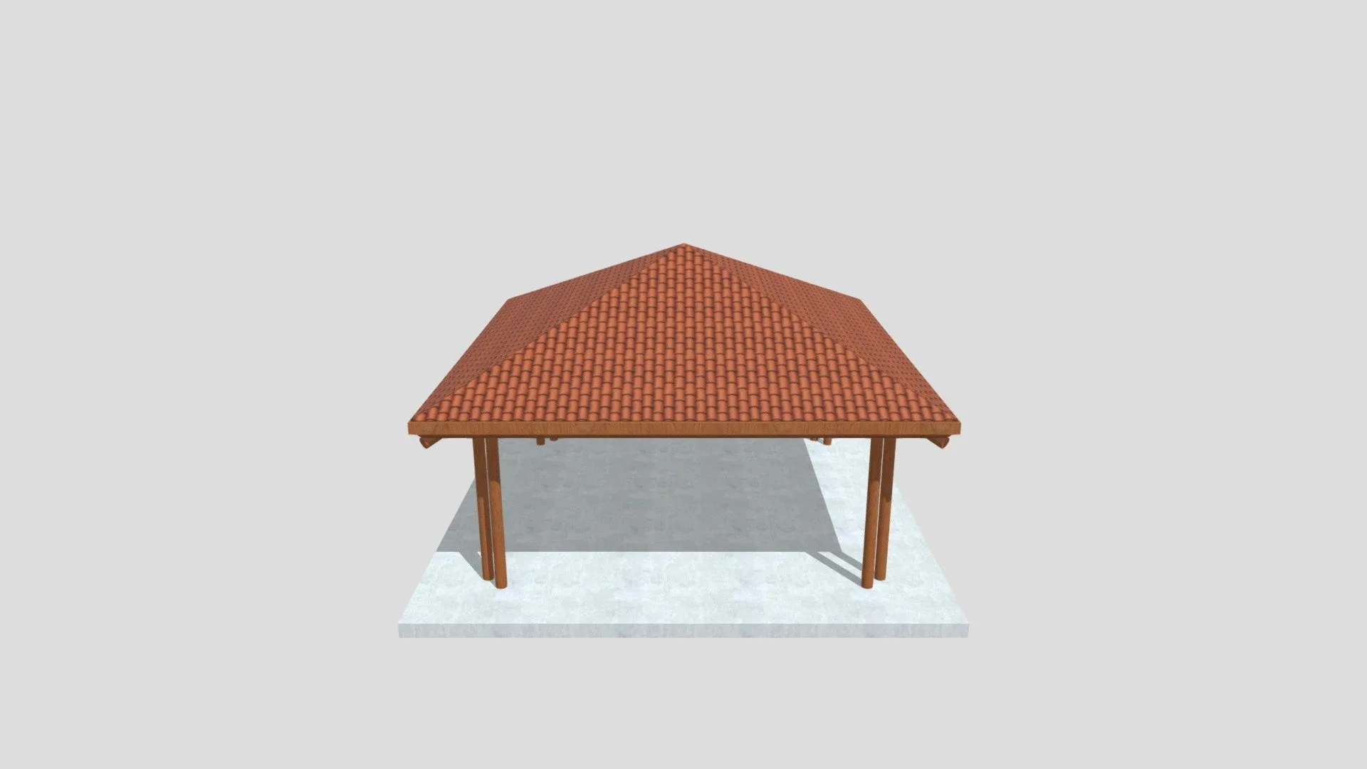 Quiosque para Área de Lazer em Madeira 3D