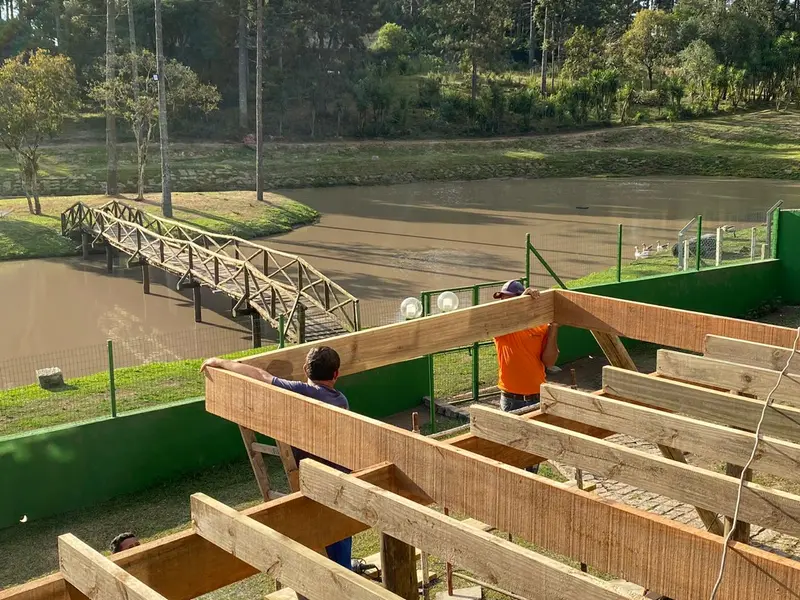 Obra de estrutura de madeira 2